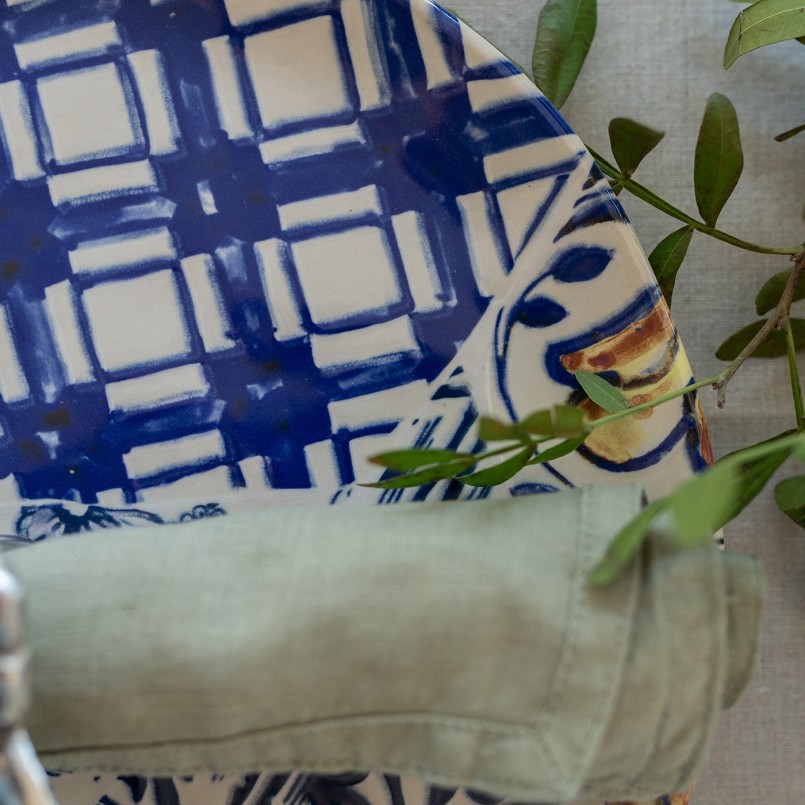 Blue and white dinner plates - Fresco - Kare Design