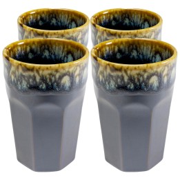 Blauwe steengoed bekers - Lio - Kare Design