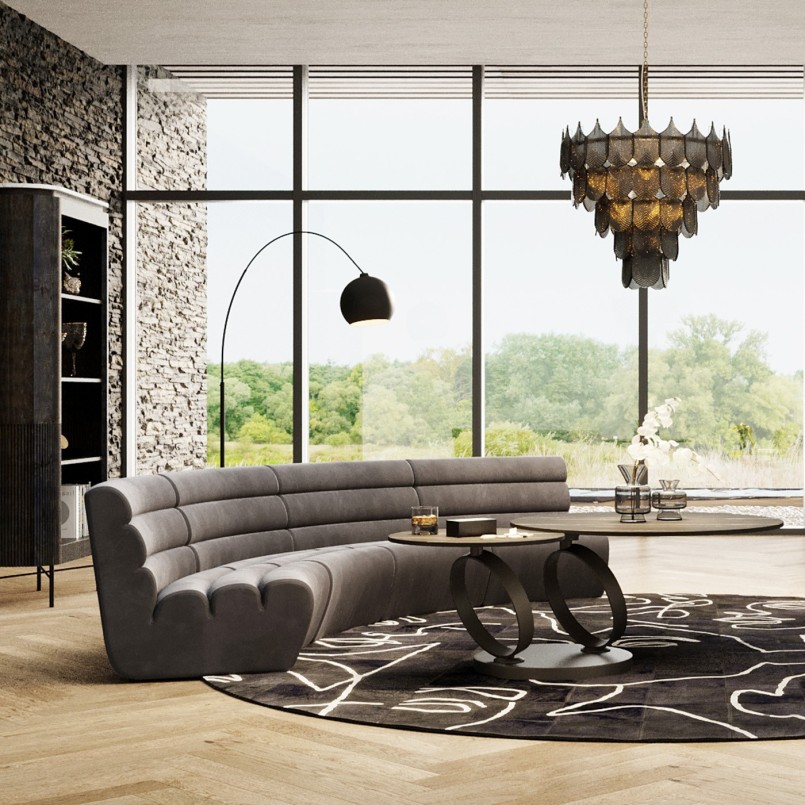 Staande lamp in mat zwart staal - Lounge - Kare Design