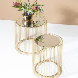 Moderne gouden bijzettafel - Draad - Kare Design