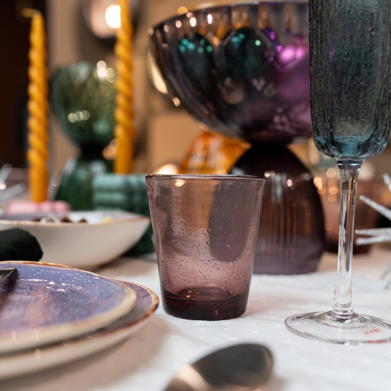 Flûtes à champagne en verre bleu - Cascata - Kare Design
