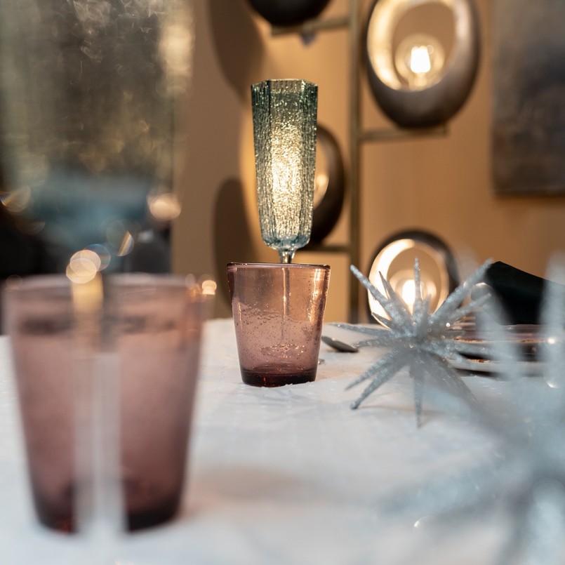Flûtes à champagne en verre bleu - Cascata - Kare Design