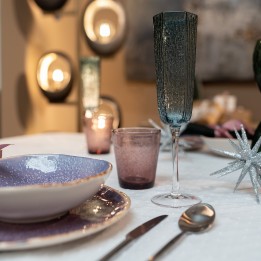 Blauw glazen champagneglazen - Cascata - Kare Design