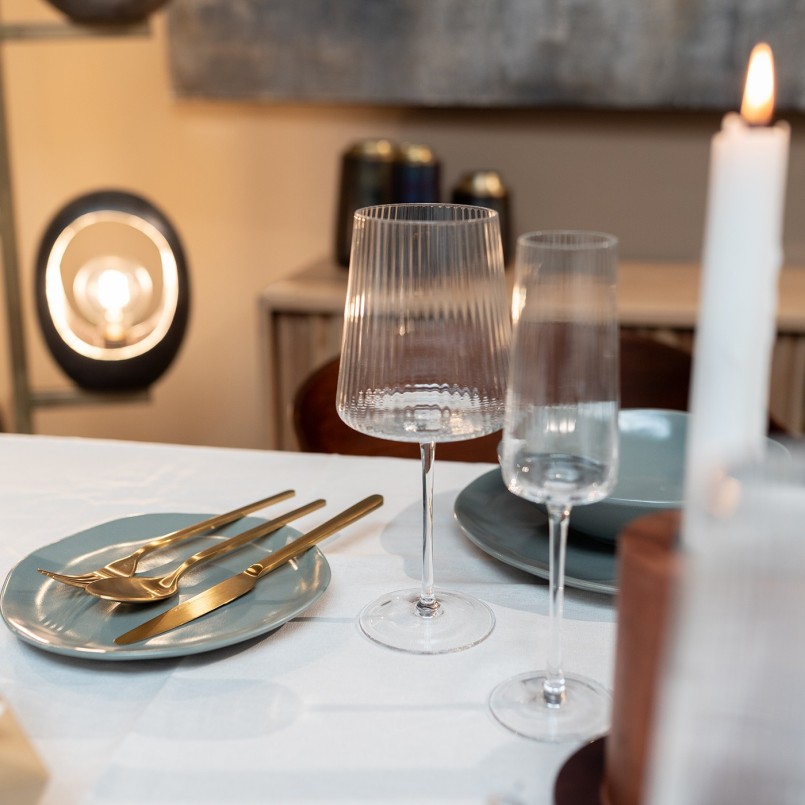 Flûtes à champagne en verre texturé - Riffle - Kare Design