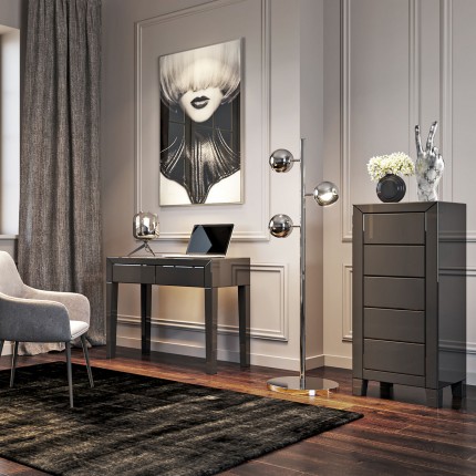 High Dresser Luxury Push 5 Drawers Grey Kare Design