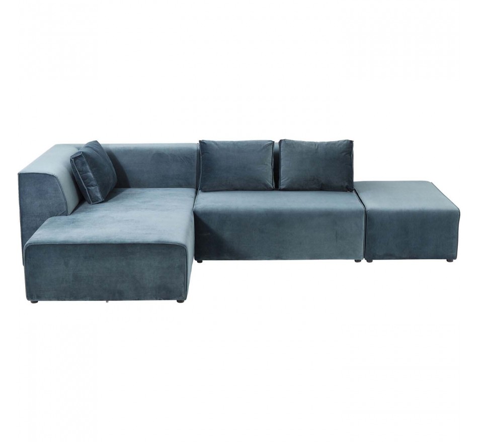 Canapé d'angle Infinity gauche velours océan Kare Design