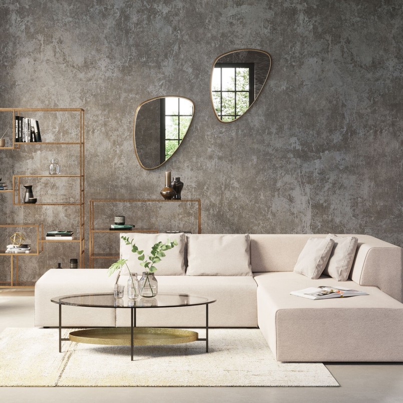 Beige contemporary corner sofa - Infinity Ottoman - Kare Design