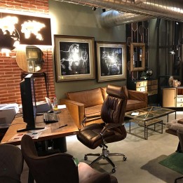 Vintage lederen bureaustoel met fauteuil - Sigaar - Kare Design