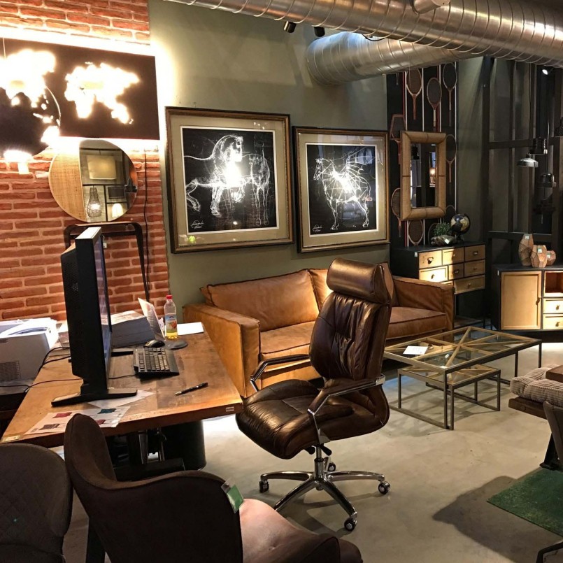 Fauteuil de bureau vintage en cuir - Cigar - Kare Design