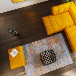 Ochre velvet footstool - Belami - Kare Design