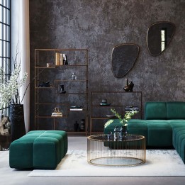 Dark green velvet footstool - Belami - Kare Design