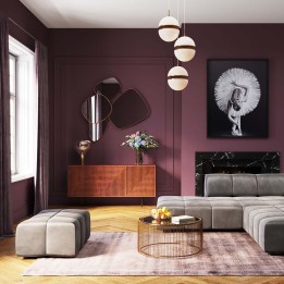 Pouf repose-pieds en velour gris - Belami - Kare Design