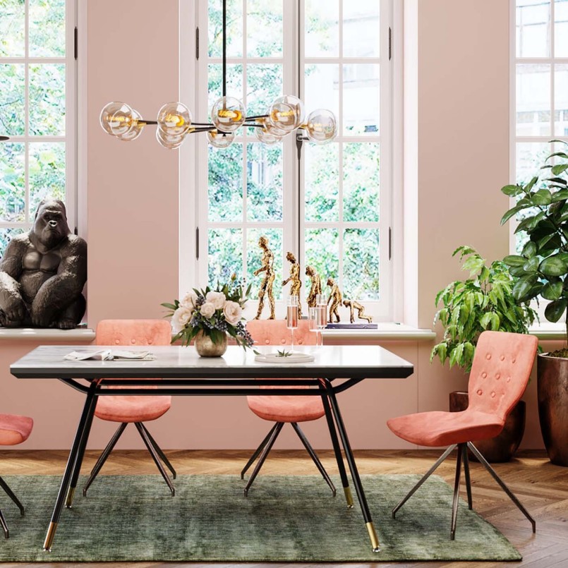 Retro tafel met wit marmereffect - South Beach - Kare Design