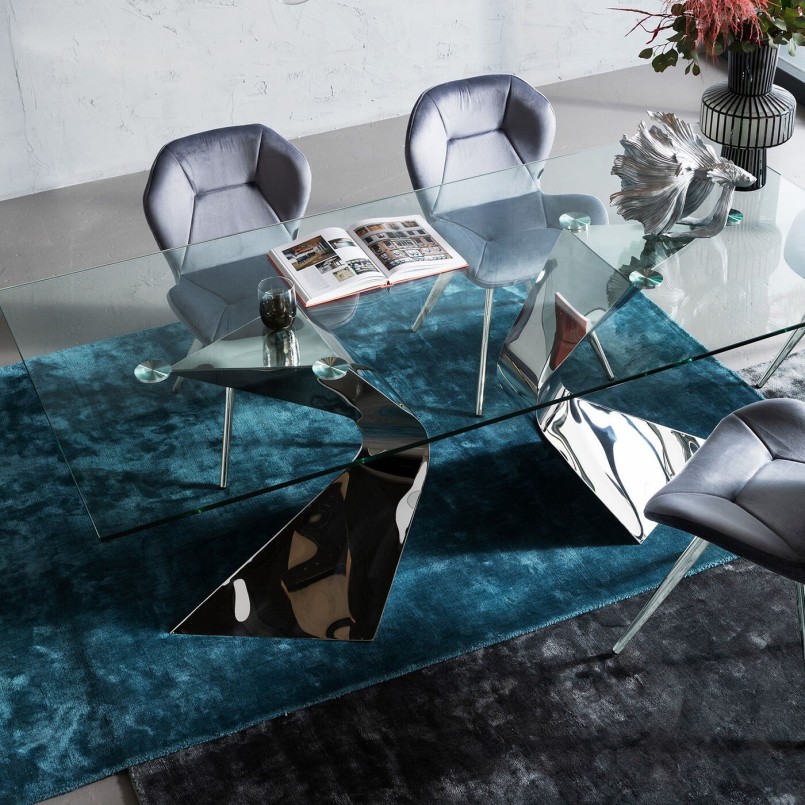 Retro silver table - Gloria - Kare Design