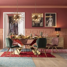 Retro vergulde tafel - Gloria - Kare ontwerp