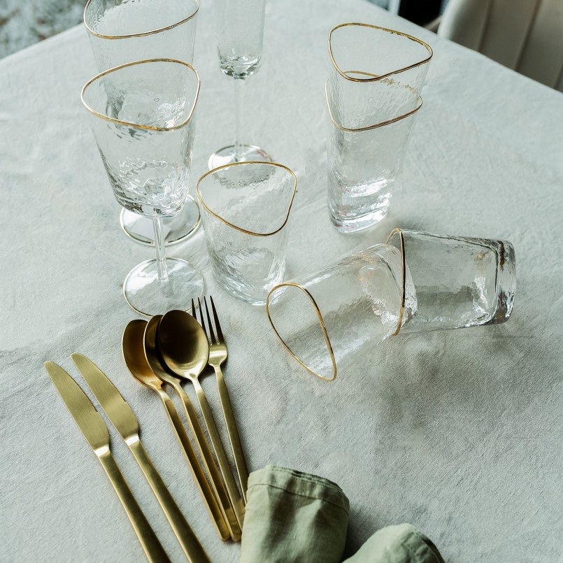 Gold-plated steel cutlery - Gloria - Kare Design