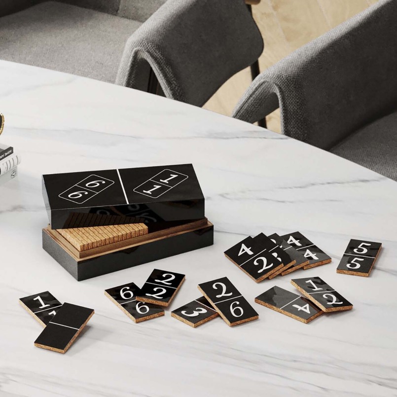 Zwart-witte dominoset met doos - Kare Design
