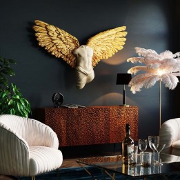 Wall decor man bust with golden wings - Kare Design