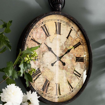 Wandklok European Map 96cm Kare Design