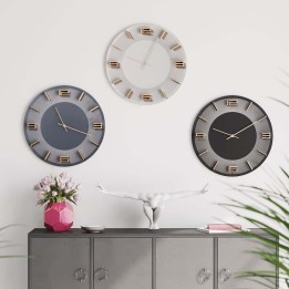 Grey retro wall clock - Leonardo - Kare Design