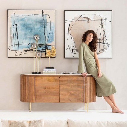 Schilderij Frame Dust 100x100cm blauw Kare Design