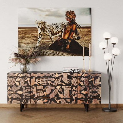 Wandfoto vrouw jachtluipaard 150x100cm Kare Design