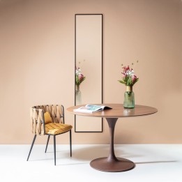 Black rectangular mirror in aluminium 180x30cm - Wall mounting - Bella model