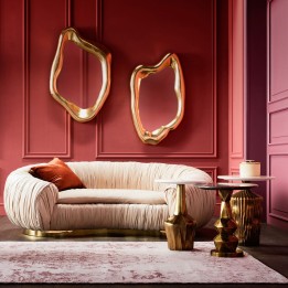 Spiegel met "gesmolten" gouden lijst - Hologram - Kare Design
