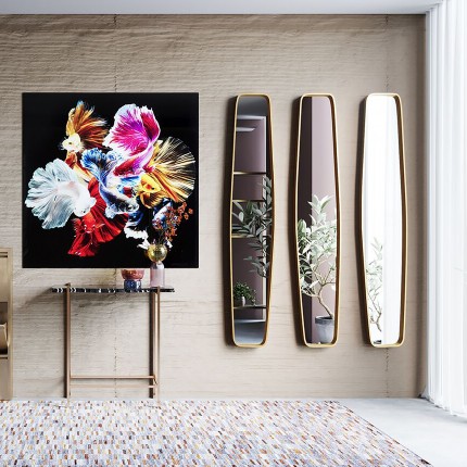 Wall Mirror Clip 177x32cm brass Kare Design