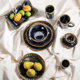 Blauwe steengoed borden - Lio - Kare Design