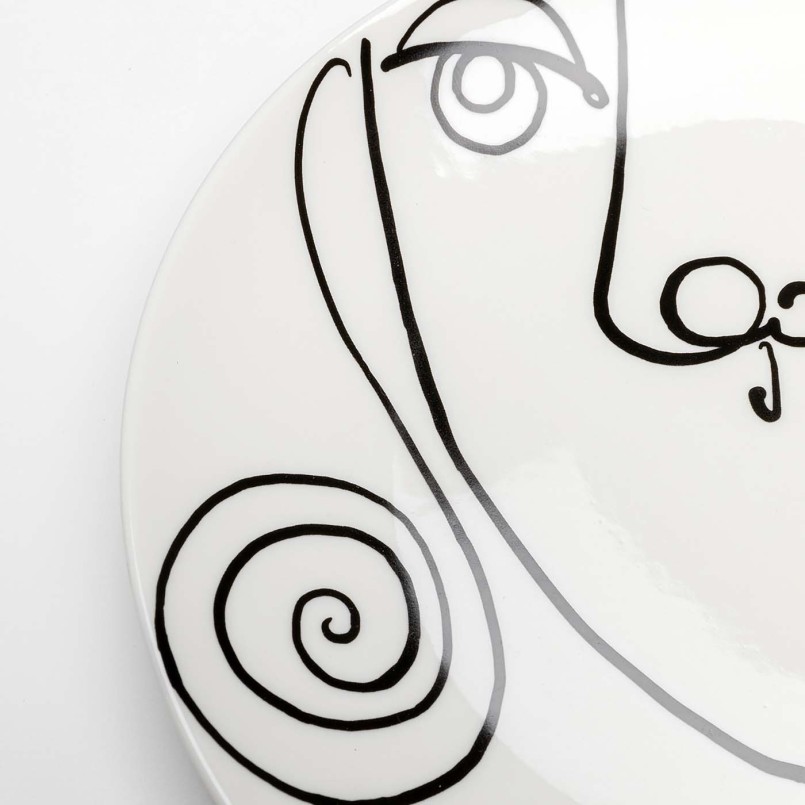 Tasses visage abstrait femme noir et blanc - Viso - Kare Design