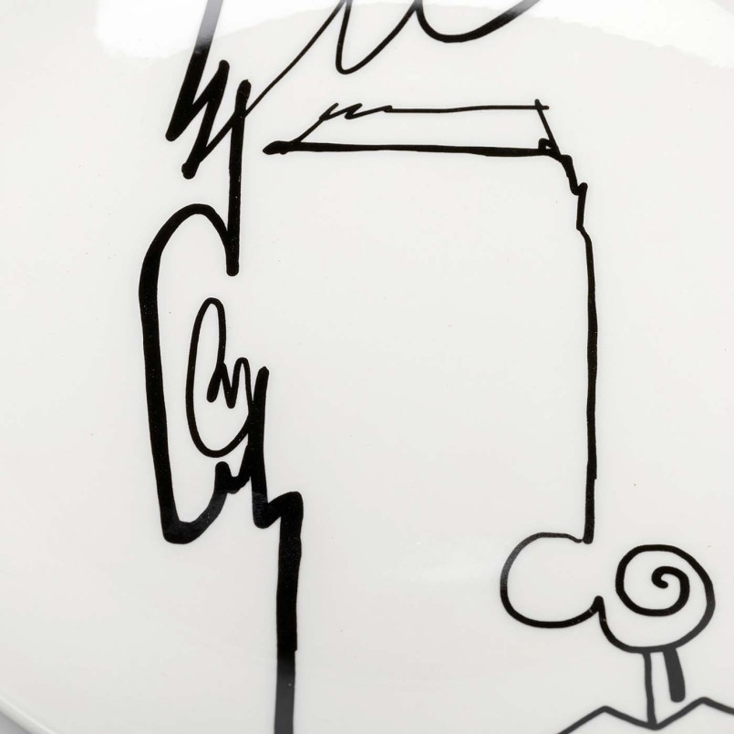 Zwart-witte mokken met abstract gezicht voor mannen - Viso - Kare Design