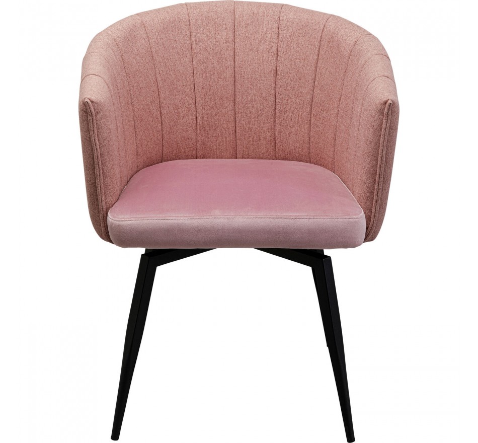 Draaistoel met armleuningen Merida roze Kare Design