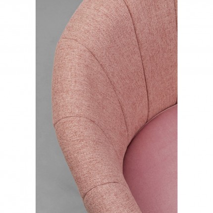 Draaistoel met armleuningen Merida roze Kare Design