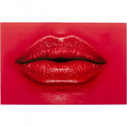Glass Picture red lips 120x80cm Kare Design