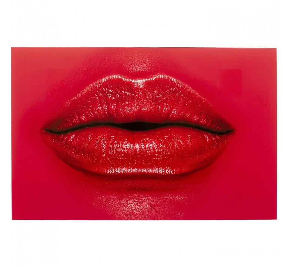 Glass Picture red lips 120x80cm Kare Design