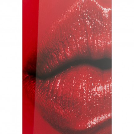 Glass Picture red lips 120x80cm Kare Design