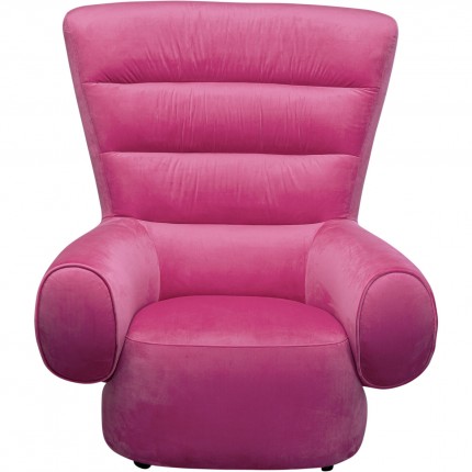 Fauteuil Sweep fluweel roze Kare Design