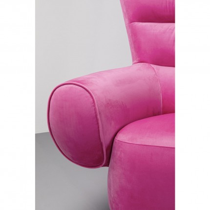 Armchair Sweep velvet pink Kare Design