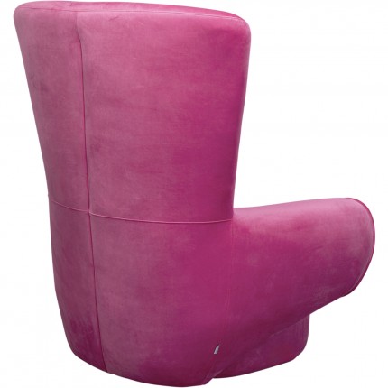 Armchair Sweep velvet pink Kare Design