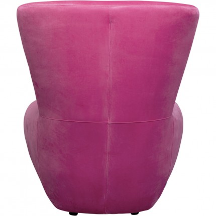 Fauteuil Sweep fluweel roze Kare Design