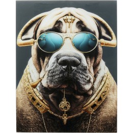 Tableau en verre Fashion Dog 60x80cm