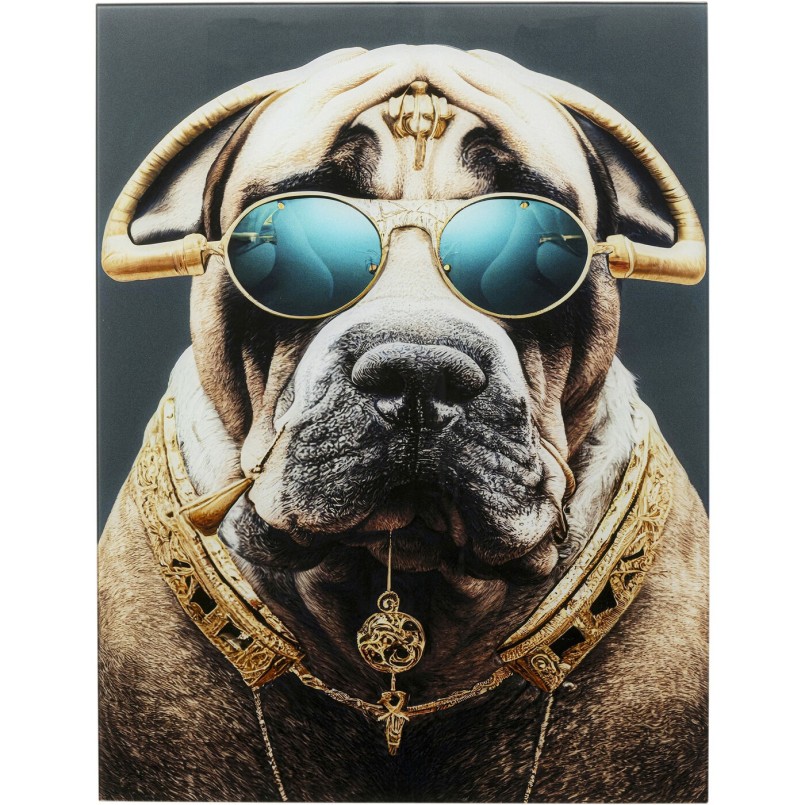 Tableau en verre Fashion Dog 60x80cm