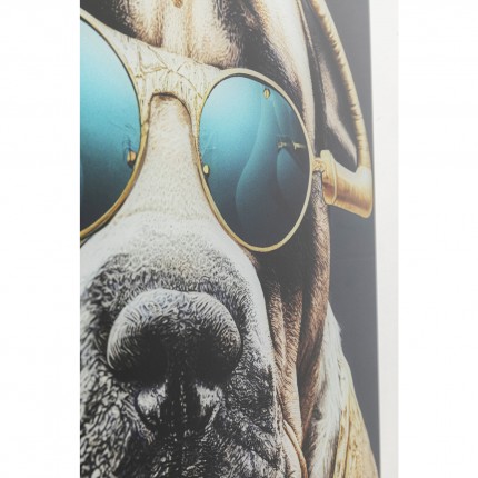 Wandfoto zonnebril hond 60x80cm Kare Design