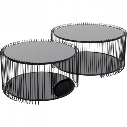 Coffee Table Wire Double black (2/Set) Kare Design