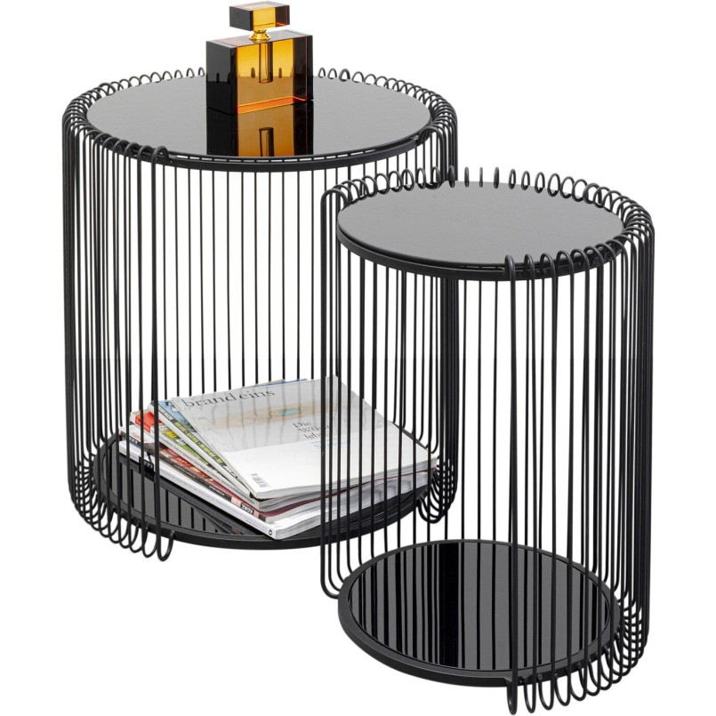 Table d appoint Wire Cut Out noir (2/Set)