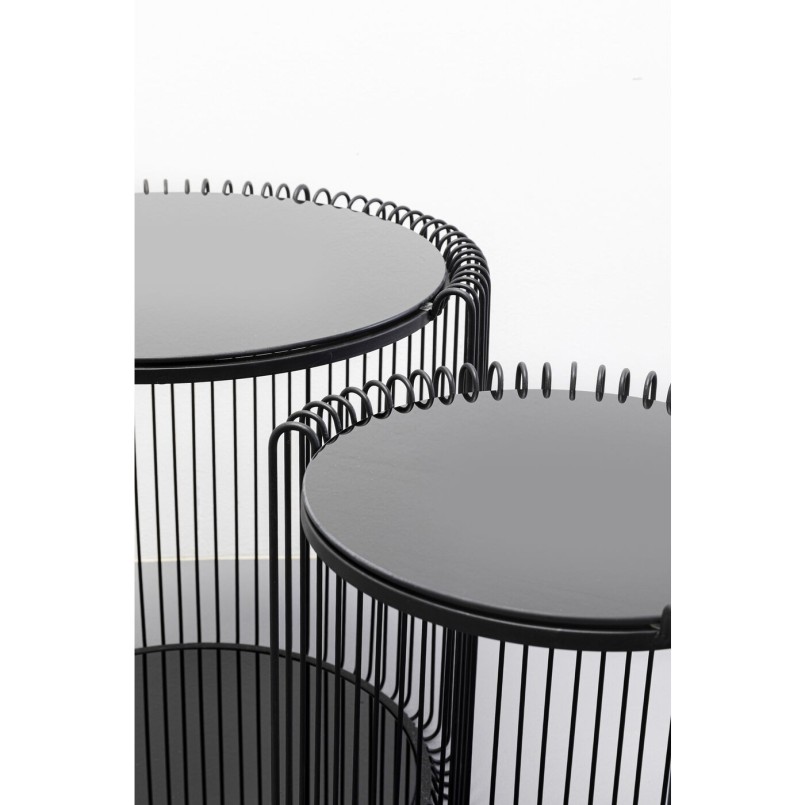 Table d appoint Wire Cut Out noir (2/Set)