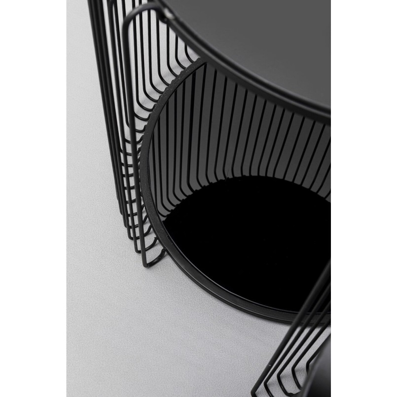 Table d appoint Wire Cut Out noir (2/Set)