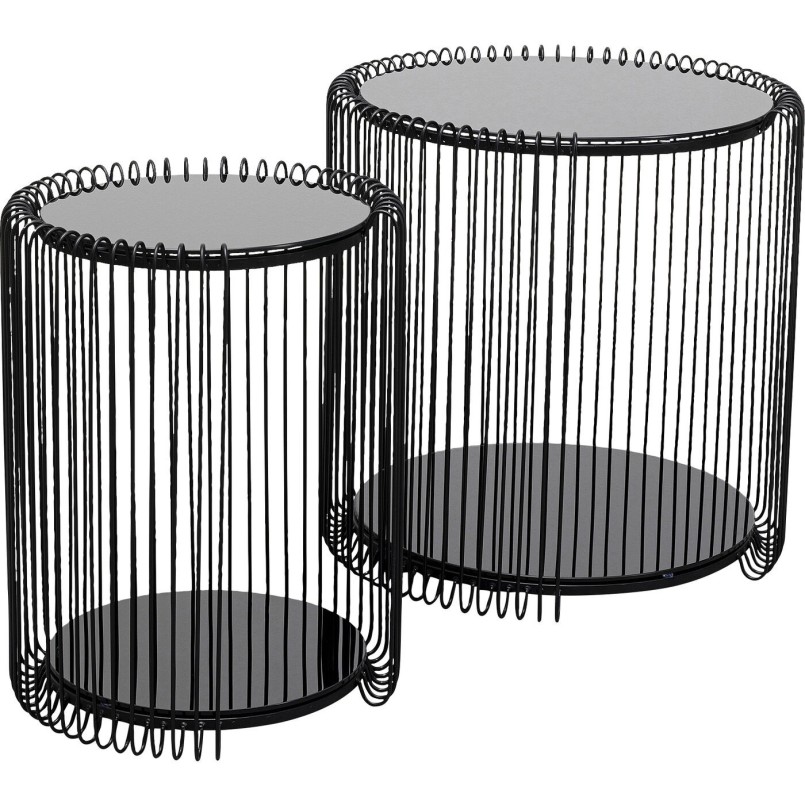 Table d appoint Wire Cut Out noir (2/Set)