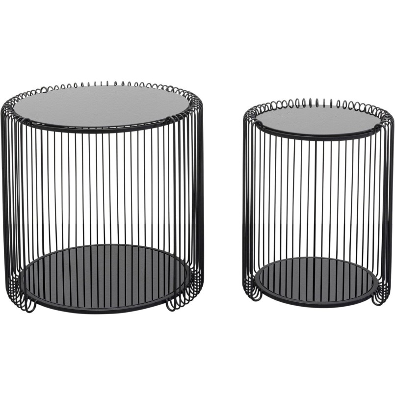 Table d appoint Wire Cut Out noir (2/Set)